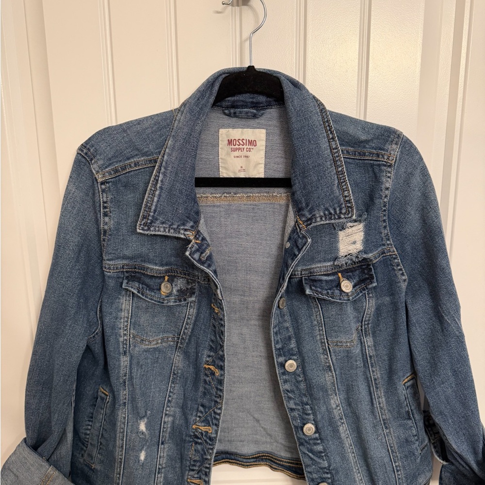 Mossimo Supply Co. Women's Distressed Blue Jean Jacket